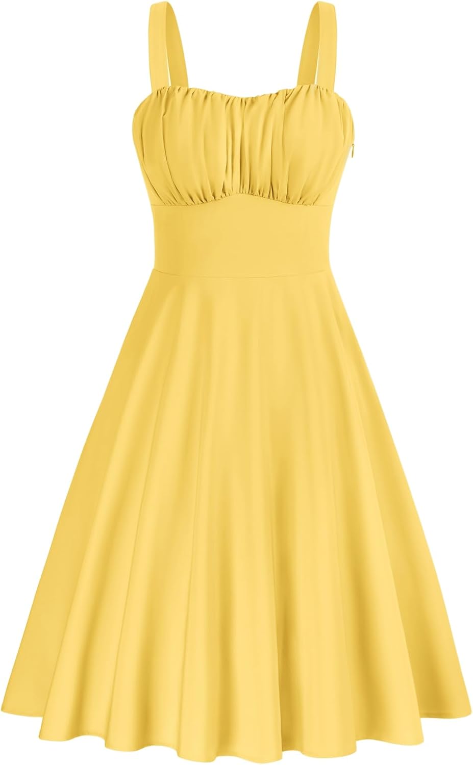 Belle Poque Womens Vintage A-line Midi Cocktail Party Dress | Spaghetti Strap,Sleeveless,Flowy,Swing,1950s Elegant Tea Party Dress,Wedding Guest Dress,Homecoming Dress