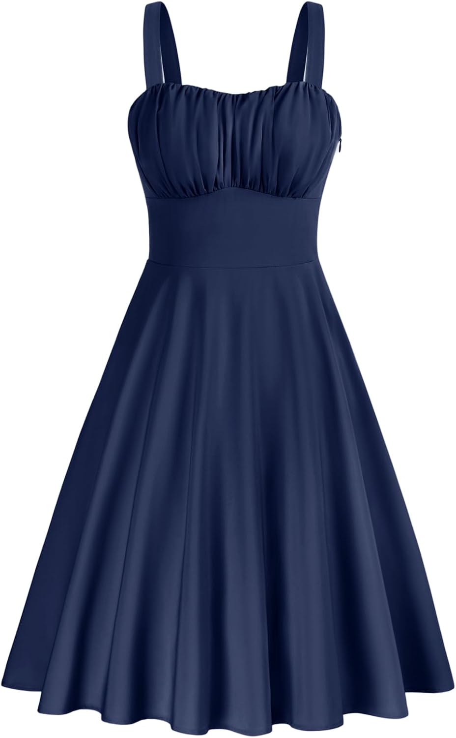 Belle Poque Womens Vintage A-line Midi Cocktail Party Dress | Spaghetti Strap,Sleeveless,Flowy,Swing,1950s Elegant Tea Party Dress,Wedding Guest Dress,Homecoming Dress