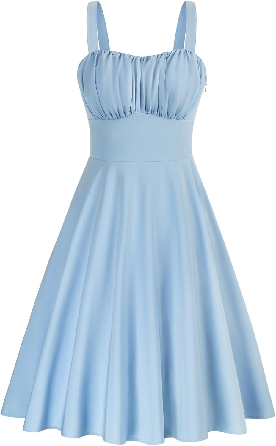 Belle Poque Womens Vintage A-line Midi Cocktail Party Dress | Spaghetti Strap,Sleeveless,Flowy,Swing,1950s Elegant Tea Party Dress,Wedding Guest Dress,Homecoming Dress