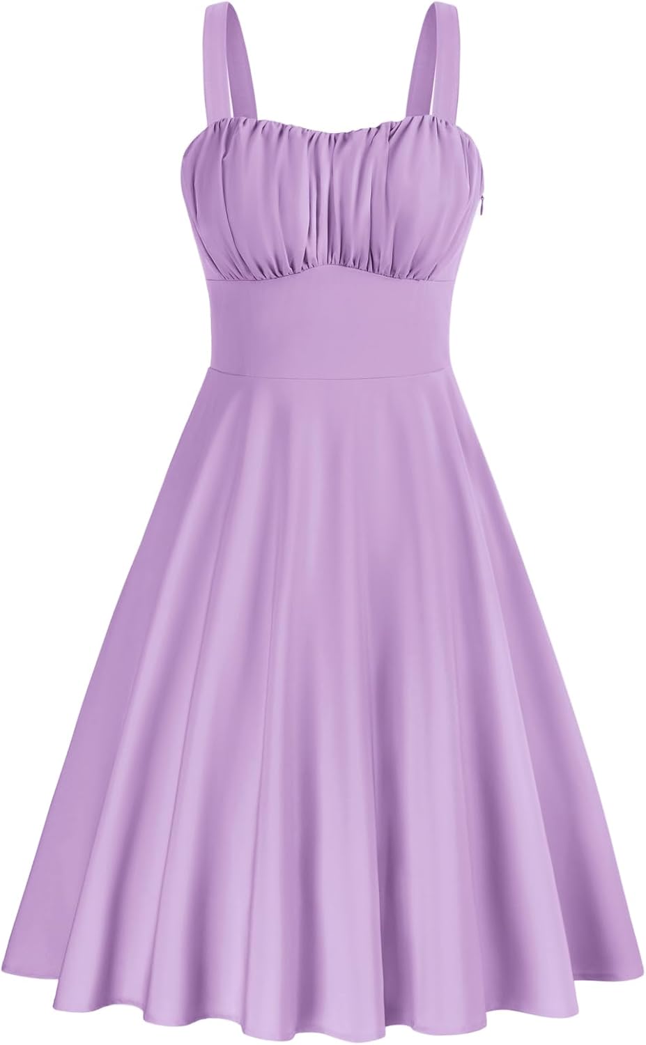 Belle Poque Womens Vintage A-line Midi Cocktail Party Dress | Spaghetti Strap,Sleeveless,Flowy,Swing,1950s Elegant Tea Party Dress,Wedding Guest Dress,Homecoming Dress
