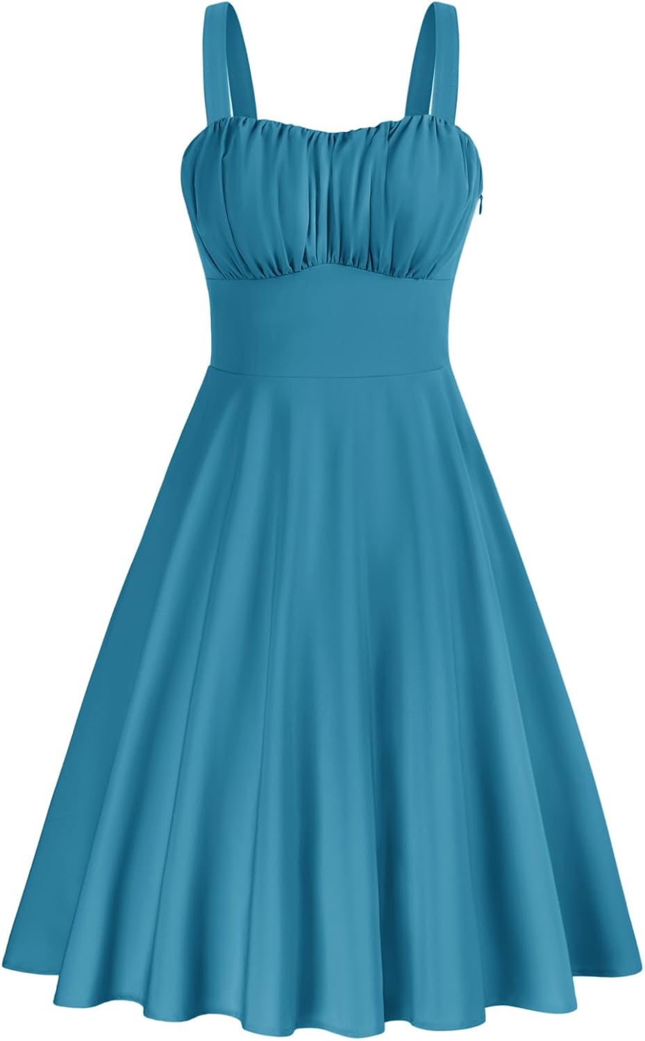 Belle Poque Womens Vintage A-line Midi Cocktail Party Dress | Spaghetti Strap,Sleeveless,Flowy,Swing,1950s Elegant Tea Party Dress,Wedding Guest Dress,Homecoming Dress