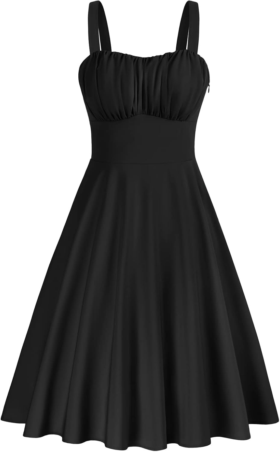 Belle Poque Womens Vintage A-line Midi Cocktail Party Dress | Spaghetti Strap,Sleeveless,Flowy,Swing,1950s Elegant Tea Party Dress,Wedding Guest Dress,Homecoming Dress
