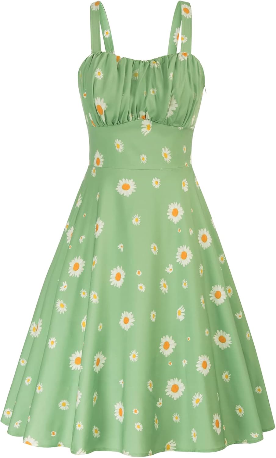 Belle Poque Womens Vintage A-line Midi Cocktail Party Dress | Spaghetti Strap,Sleeveless,Flowy,Swing,1950s Elegant Tea Party Dress,Wedding Guest Dress,Homecoming Dress
