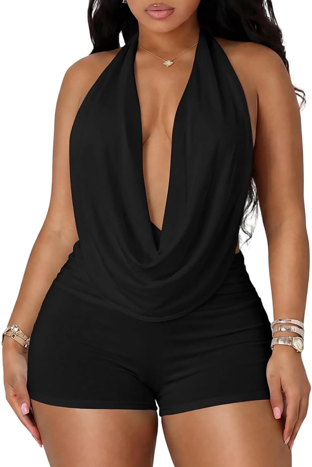 RISCUYY Party Outfits for Women 2 Piece Sexy Halter Neck Backless Sexy Two Piece Outfits for Women Club Night 2026