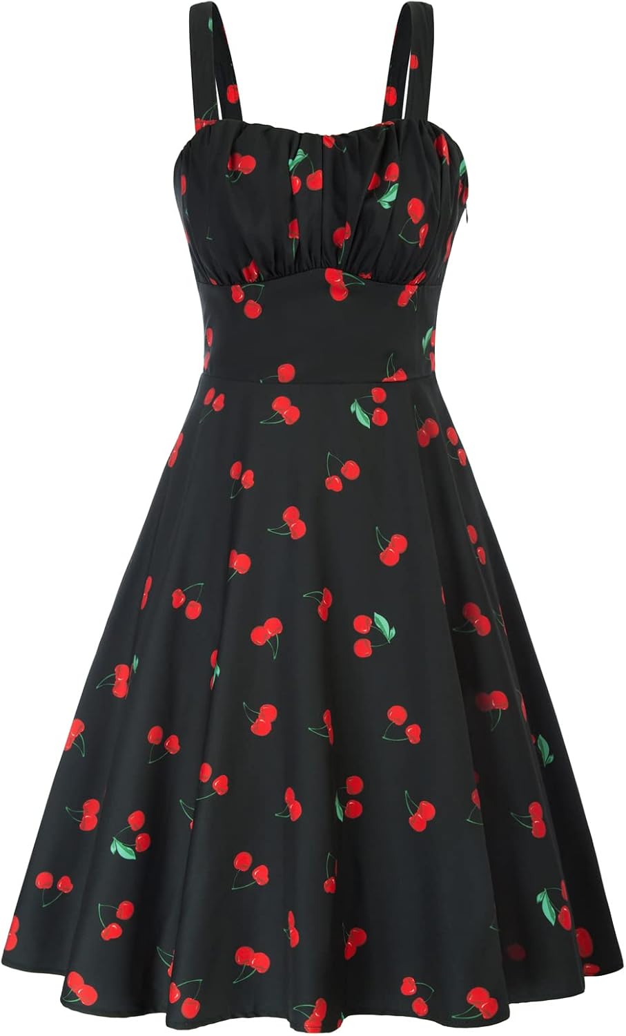 Belle Poque Womens Vintage A-line Midi Cocktail Party Dress | Spaghetti Strap,Sleeveless,Flowy,Swing,1950s Elegant Tea Party Dress,Wedding Guest Dress,Homecoming Dress
