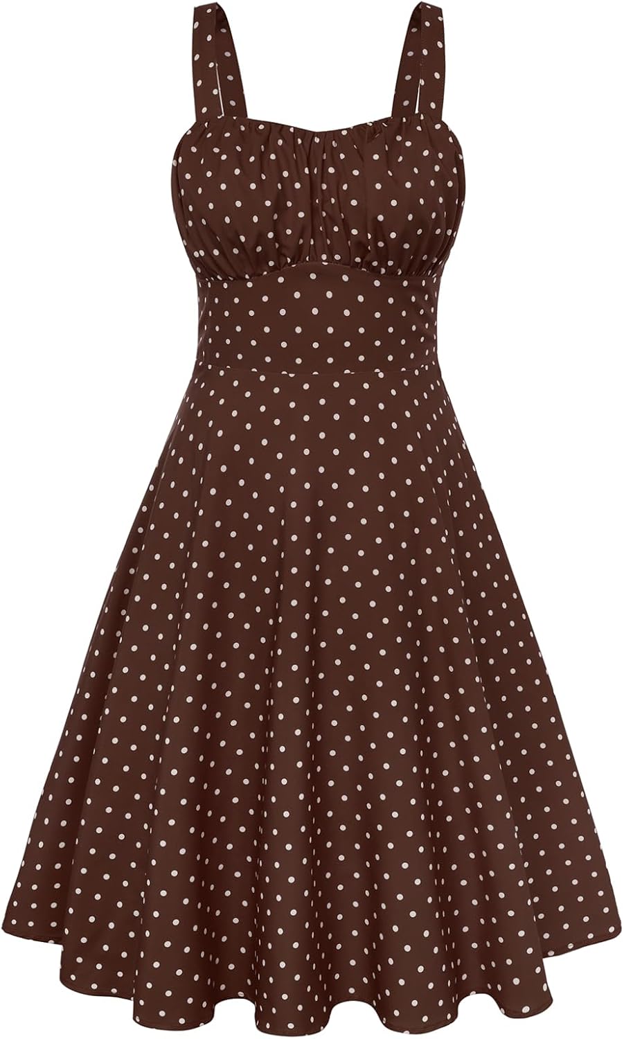 Belle Poque Womens Vintage A-line Midi Cocktail Party Dress | Spaghetti Strap,Sleeveless,Flowy,Swing,1950s Elegant Tea Party Dress,Wedding Guest Dress,Homecoming Dress
