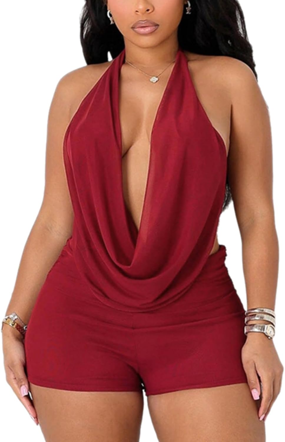 RISCUYY Party Outfits for Women 2 Piece Sexy Halter Neck Backless Sexy Two Piece Outfits for Women Club Night 2026