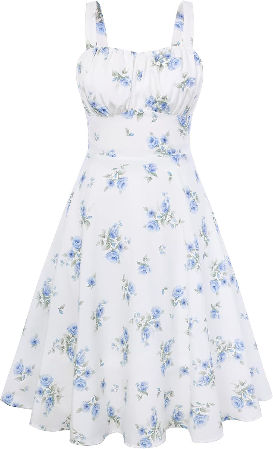 Belle Poque Womens Vintage A-line Midi Cocktail Party Dress | Spaghetti Strap,Sleeveless,Flowy,Swing,1950s Elegant Tea Party Dress,Wedding Guest Dress,Homecoming Dress