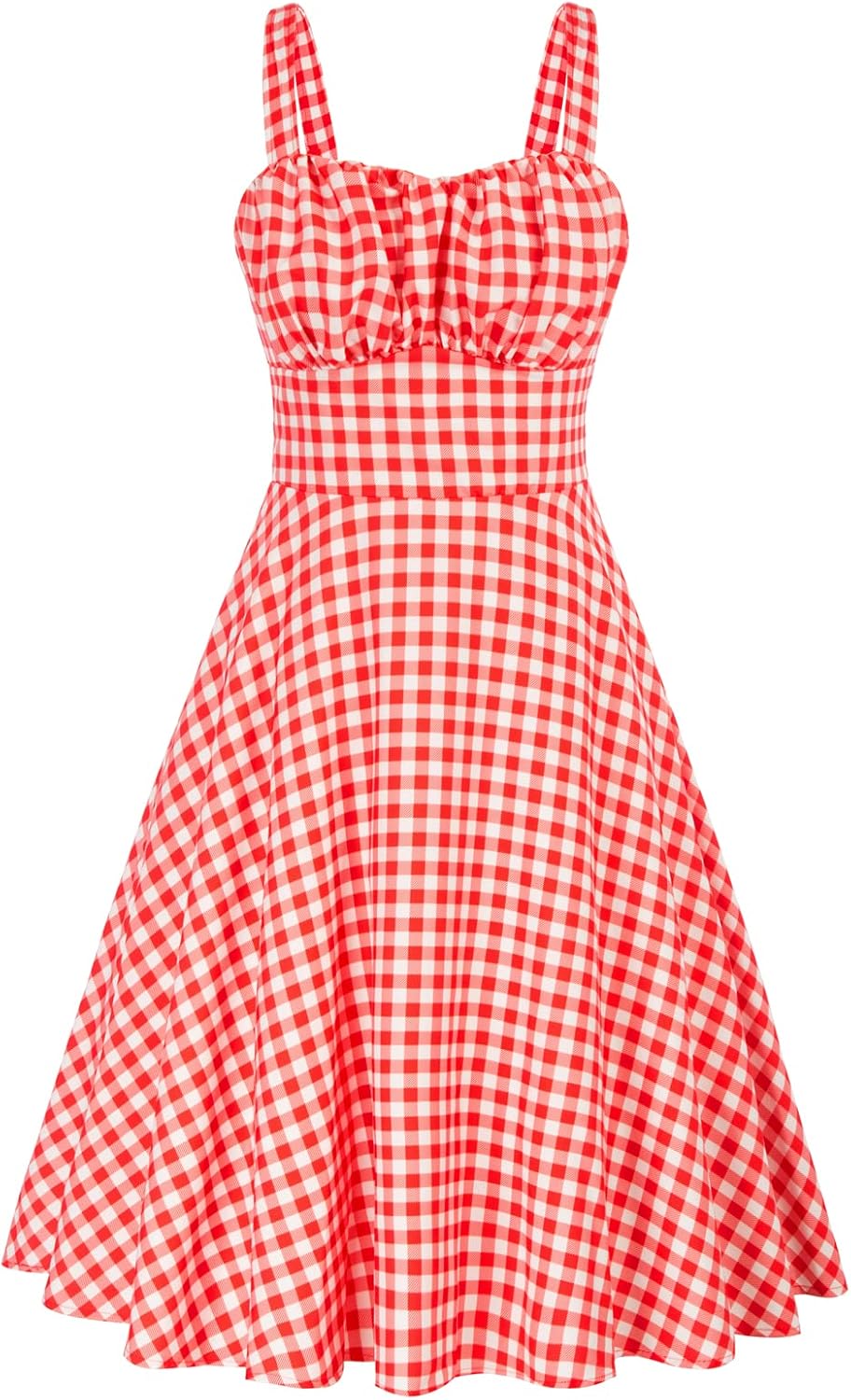 Belle Poque Womens Vintage A-line Midi Cocktail Party Dress | Spaghetti Strap,Sleeveless,Flowy,Swing,1950s Elegant Tea Party Dress,Wedding Guest Dress,Homecoming Dress