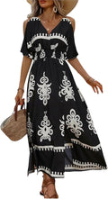 Verdusa Women's Summer Tropical Maxi Dress Hawaiian Vacation Beach Dresses | Cruise Dresses, Summer Cold Shoulder Dress, Resort Wear, Vacation Outfits, Island Dress