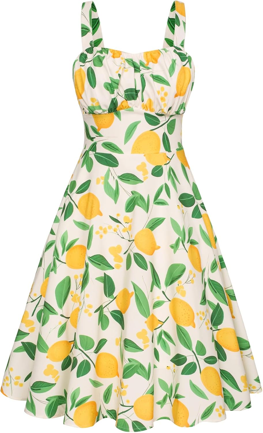 Belle Poque Womens Vintage A-line Midi Cocktail Party Dress | Spaghetti Strap,Sleeveless,Flowy,Swing,1950s Elegant Tea Party Dress,Wedding Guest Dress,Homecoming Dress