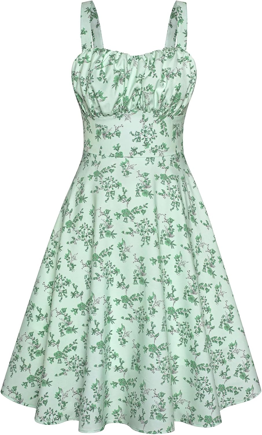 Belle Poque Womens Vintage A-line Midi Cocktail Party Dress | Spaghetti Strap,Sleeveless,Flowy,Swing,1950s Elegant Tea Party Dress,Wedding Guest Dress,Homecoming Dress
