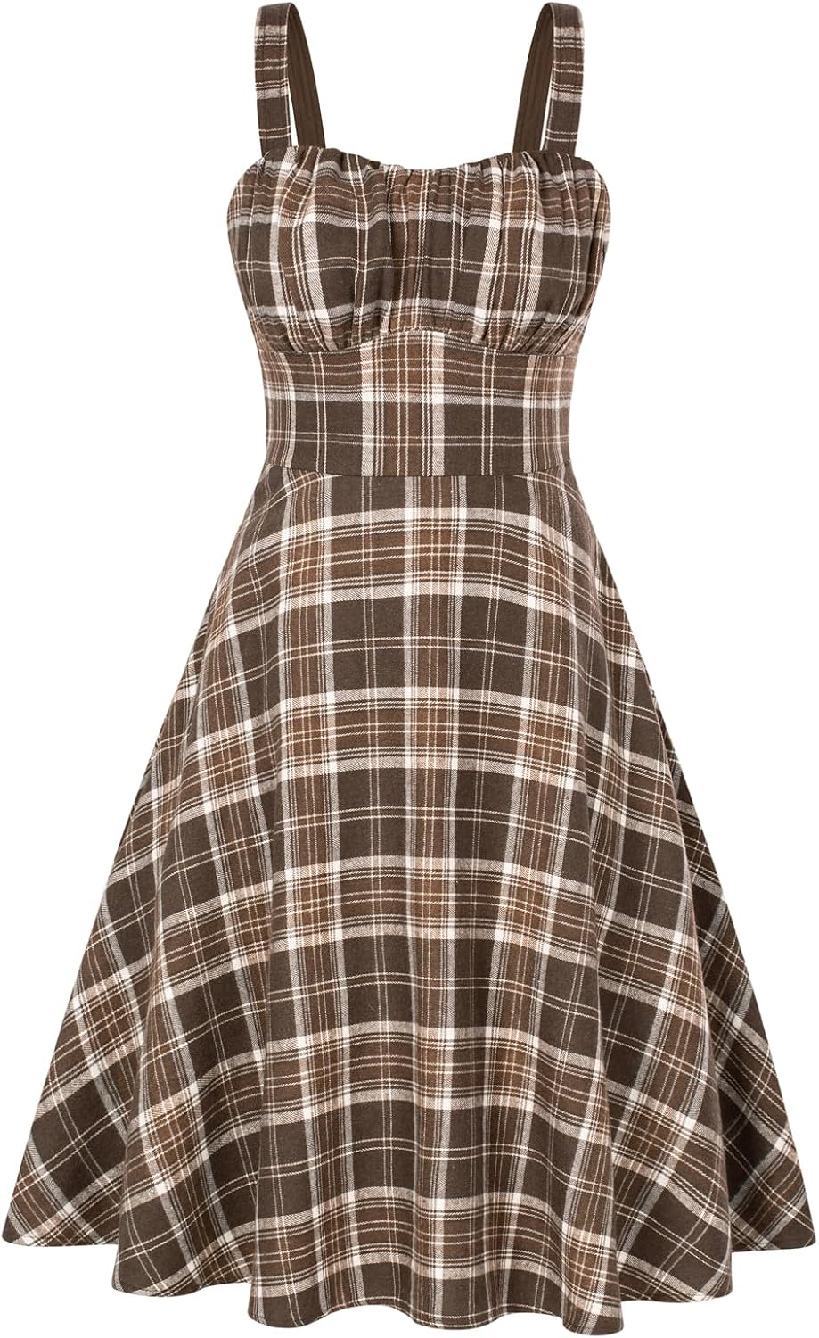 Belle Poque Womens Vintage A-line Midi Cocktail Party Dress | Spaghetti Strap,Sleeveless,Flowy,Swing,1950s Elegant Tea Party Dress,Wedding Guest Dress,Homecoming Dress