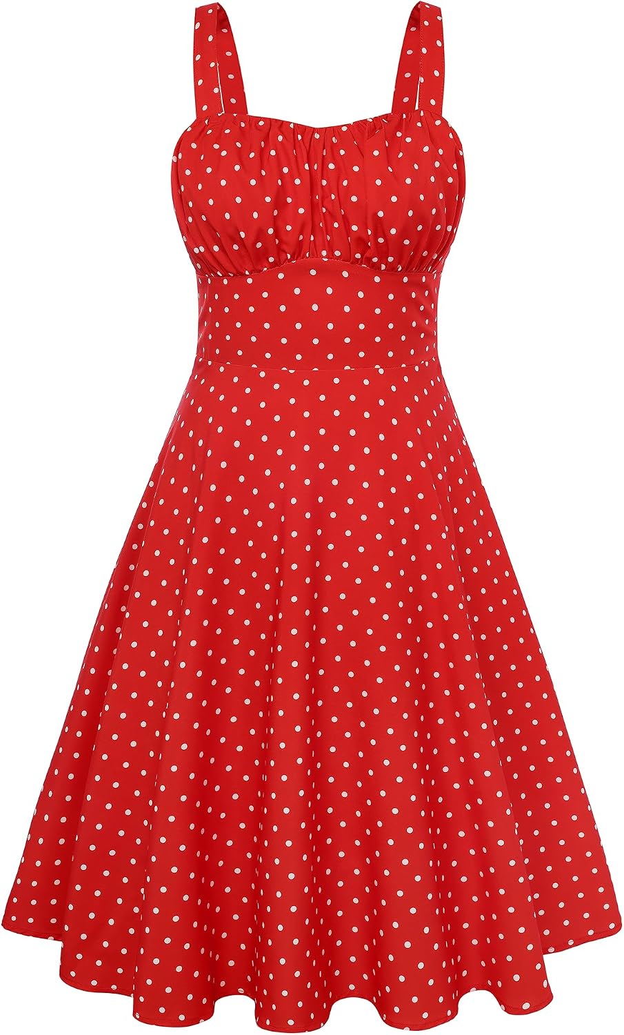 Belle Poque Womens Vintage A-line Midi Cocktail Party Dress | Spaghetti Strap,Sleeveless,Flowy,Swing,1950s Elegant Tea Party Dress,Wedding Guest Dress,Homecoming Dress