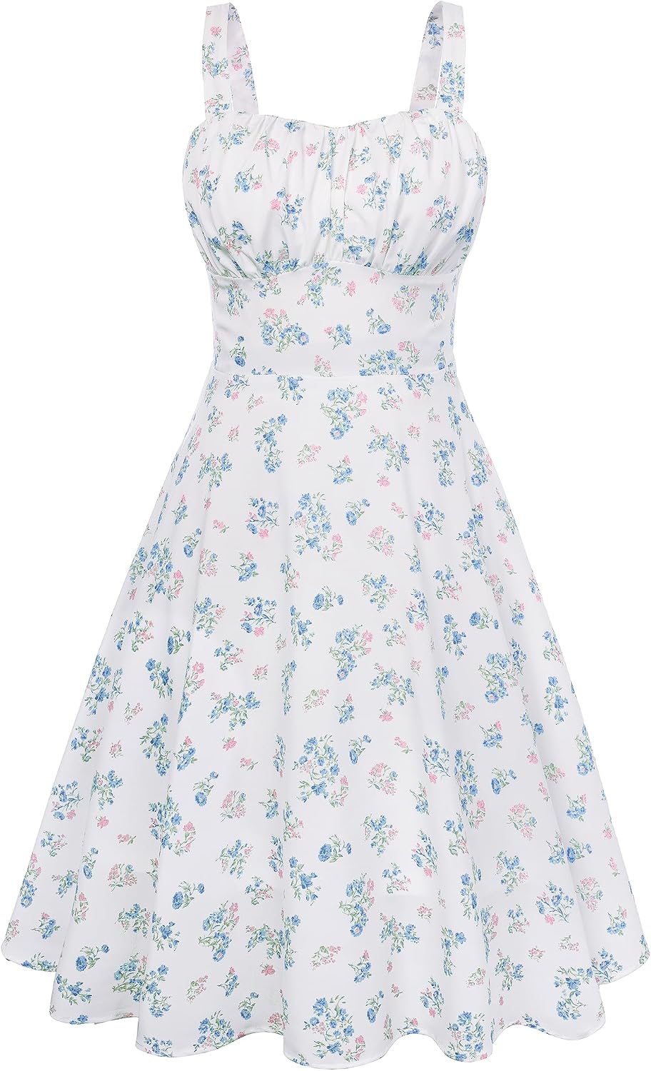 Belle Poque Womens Vintage A-line Midi Cocktail Party Dress | Spaghetti Strap,Sleeveless,Flowy,Swing,1950s Elegant Tea Party Dress,Wedding Guest Dress,Homecoming Dress