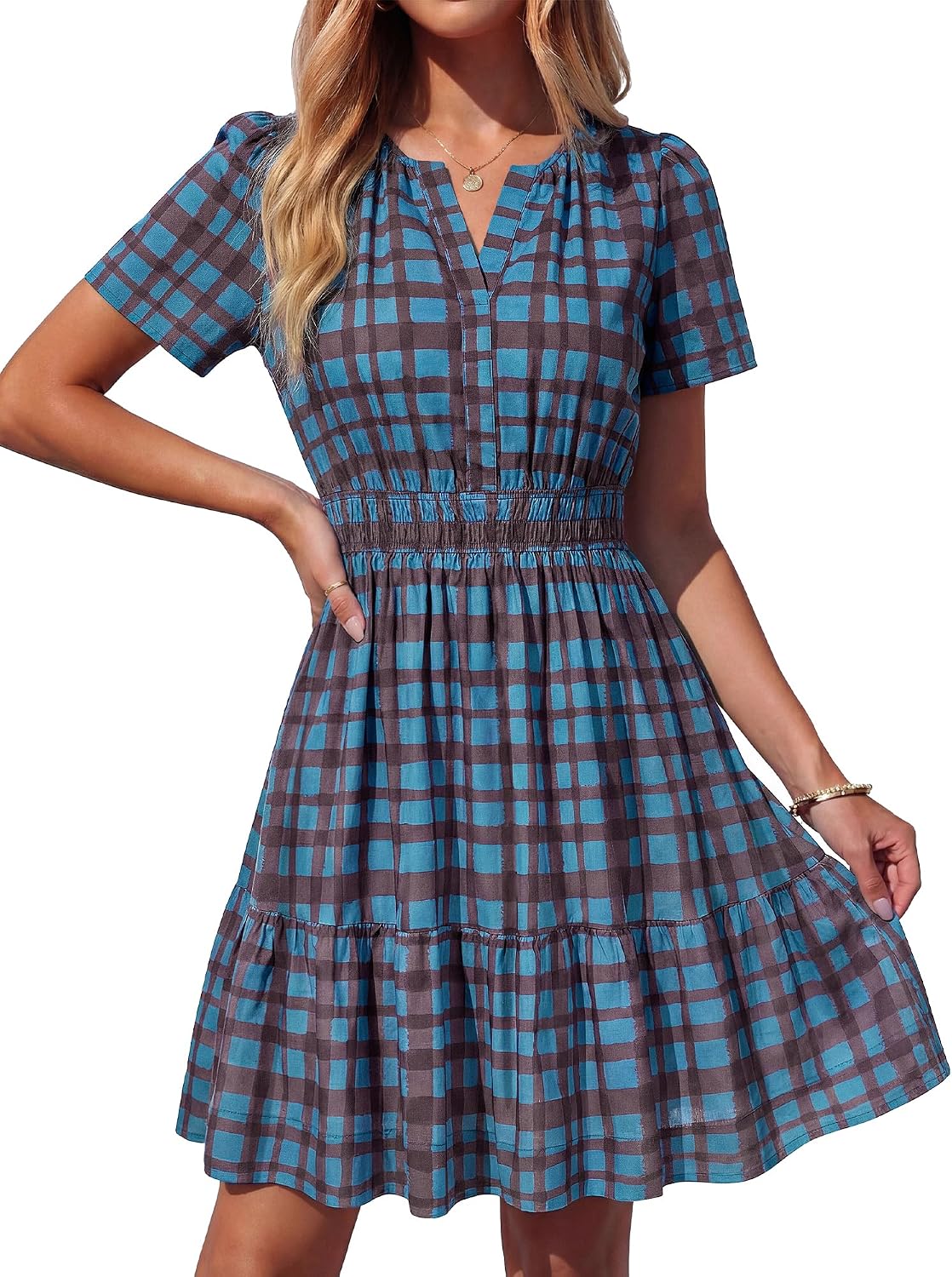 BTFBM Summer Dresses for Women 2026 Casual Short Sleeve Floral Mini Dress | V Neck Empire Waist A Line Sundress, Lightweight Dress, Party Holiday Wedding Guest Dress, Date Travel Beach Vacation Outfits