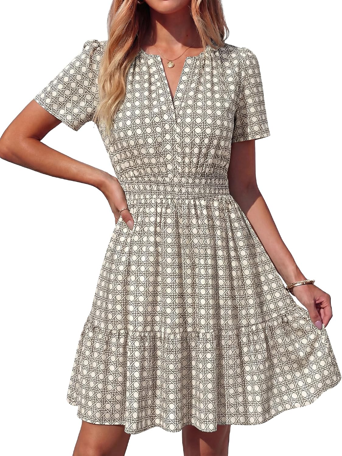 BTFBM Summer Dresses for Women 2026 Casual Short Sleeve Floral Mini Dress | V Neck Empire Waist A Line Sundress, Lightweight Dress, Party Holiday Wedding Guest Dress, Date Travel Beach Vacation Outfits